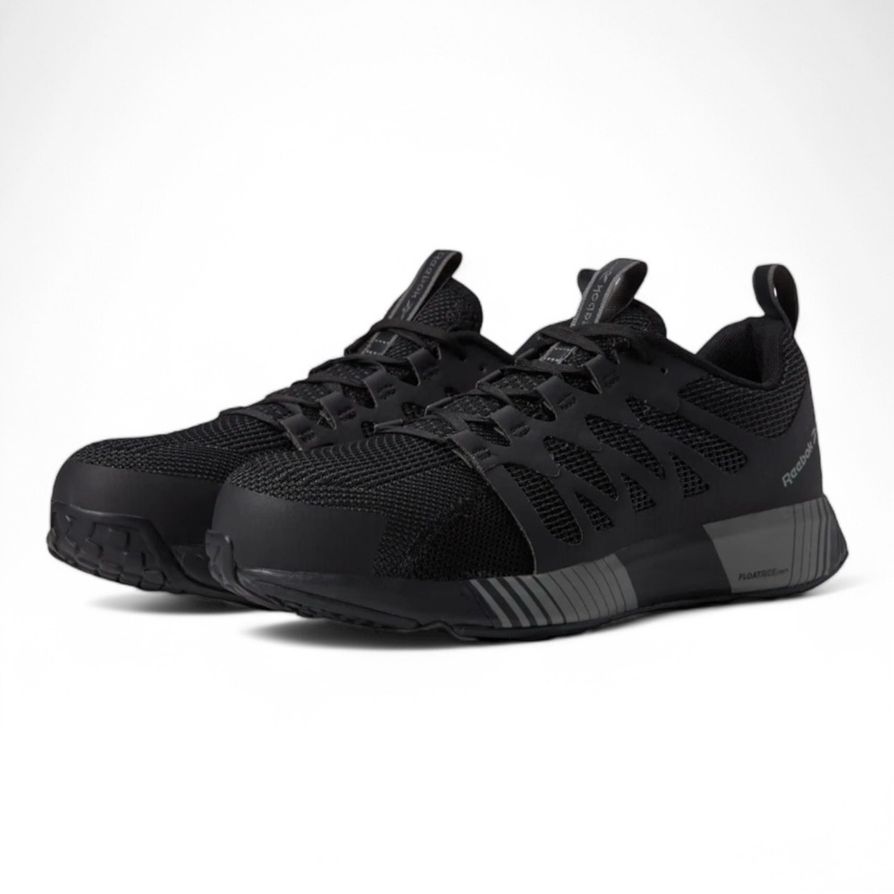 Reebok Fusion Flexweave Safety Toe Athletic Work Shoe in Black NIB